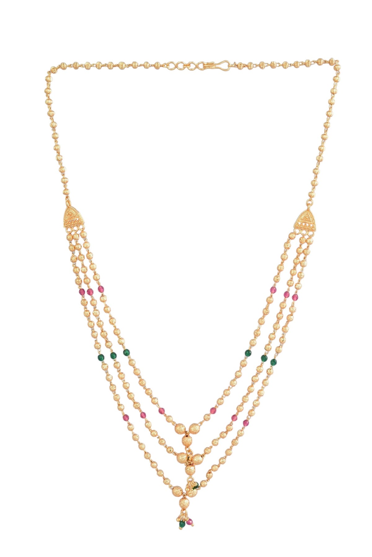 Traditional Statement Gold Plated Beaded Necklace for Women