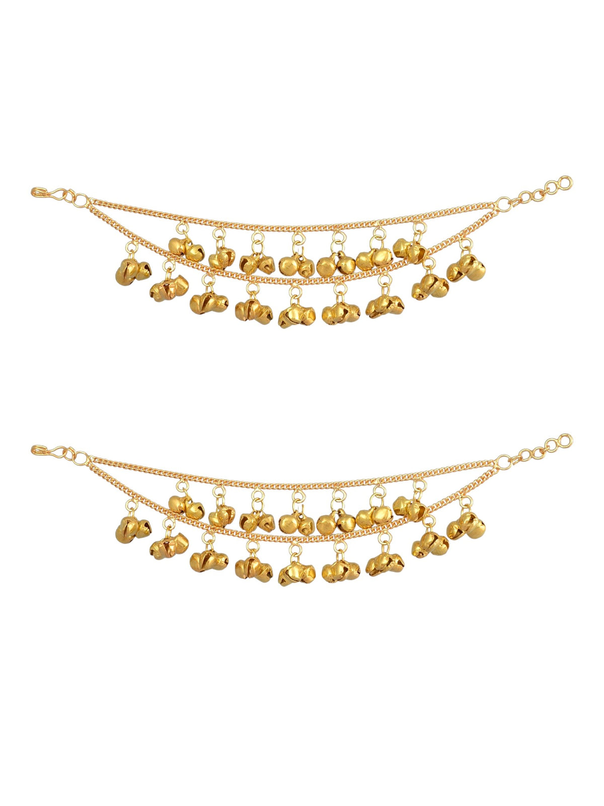 Gold Plated Ghungroo 2 Layer Ear Chain for Women and Girls