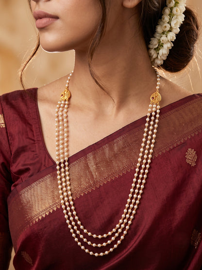 Ethnic Long 30 Inch Three Layer Mala Necklace for Women