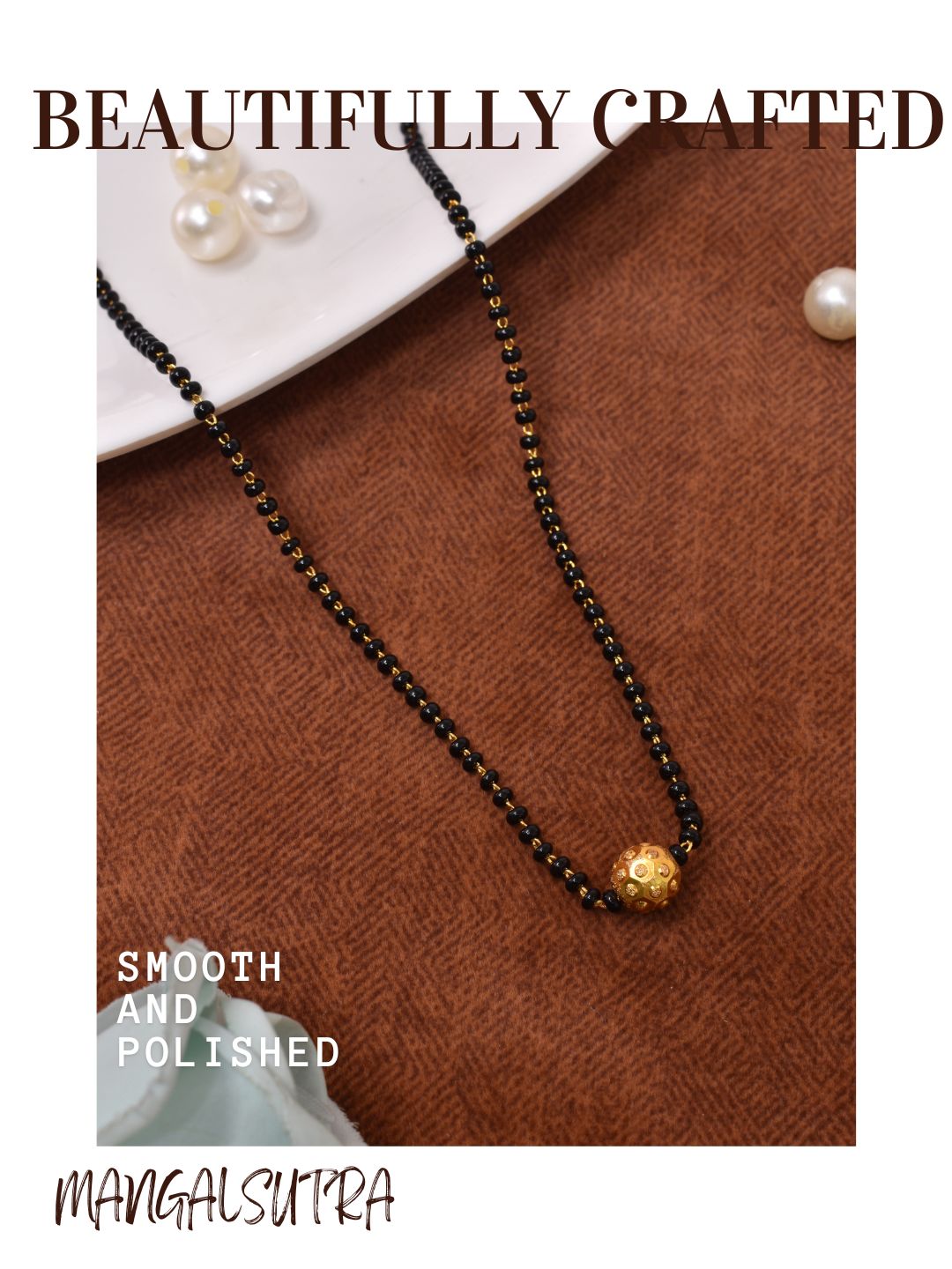 Meira Jewellery Traditional Mangalsutra for Women, Black Beads Chain with Pendant, Gold Plated Mangalsutra Necklace, Ethnic, Stylish Anniversary, Wedding, Festive Mangalsutra Jewellery for Women-39