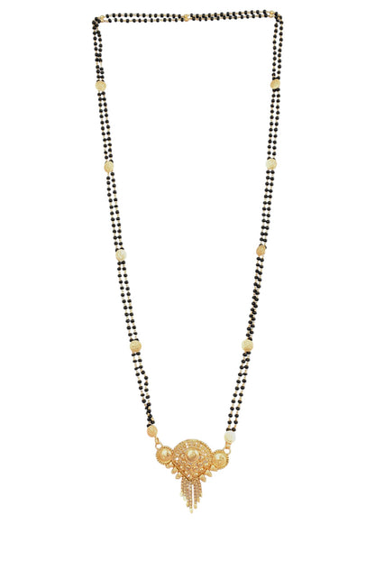 Premium Ethnic Long Double Chain Black Bead Mangalsutra for Women
