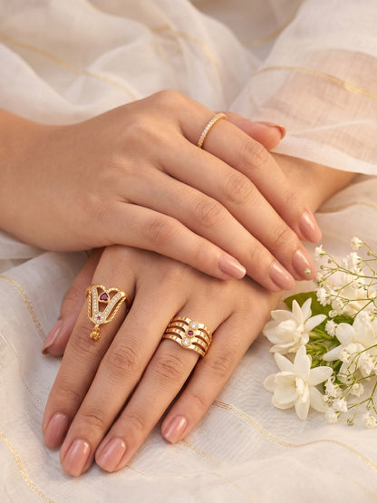 Women's Traditional Ethnic Combo of 3 Statement Ring