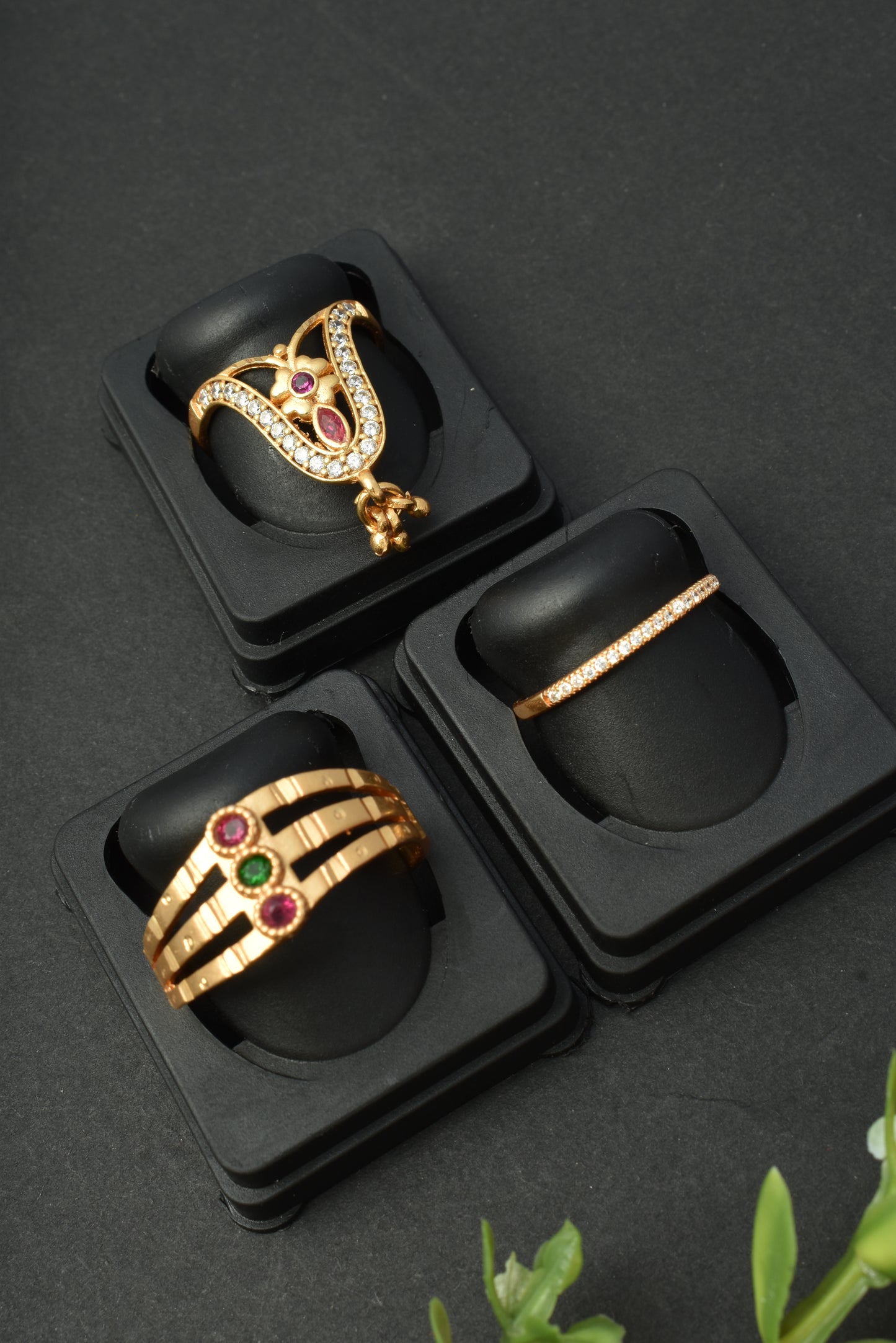 Women's Traditional Ethnic Combo of 3 Statement Ring