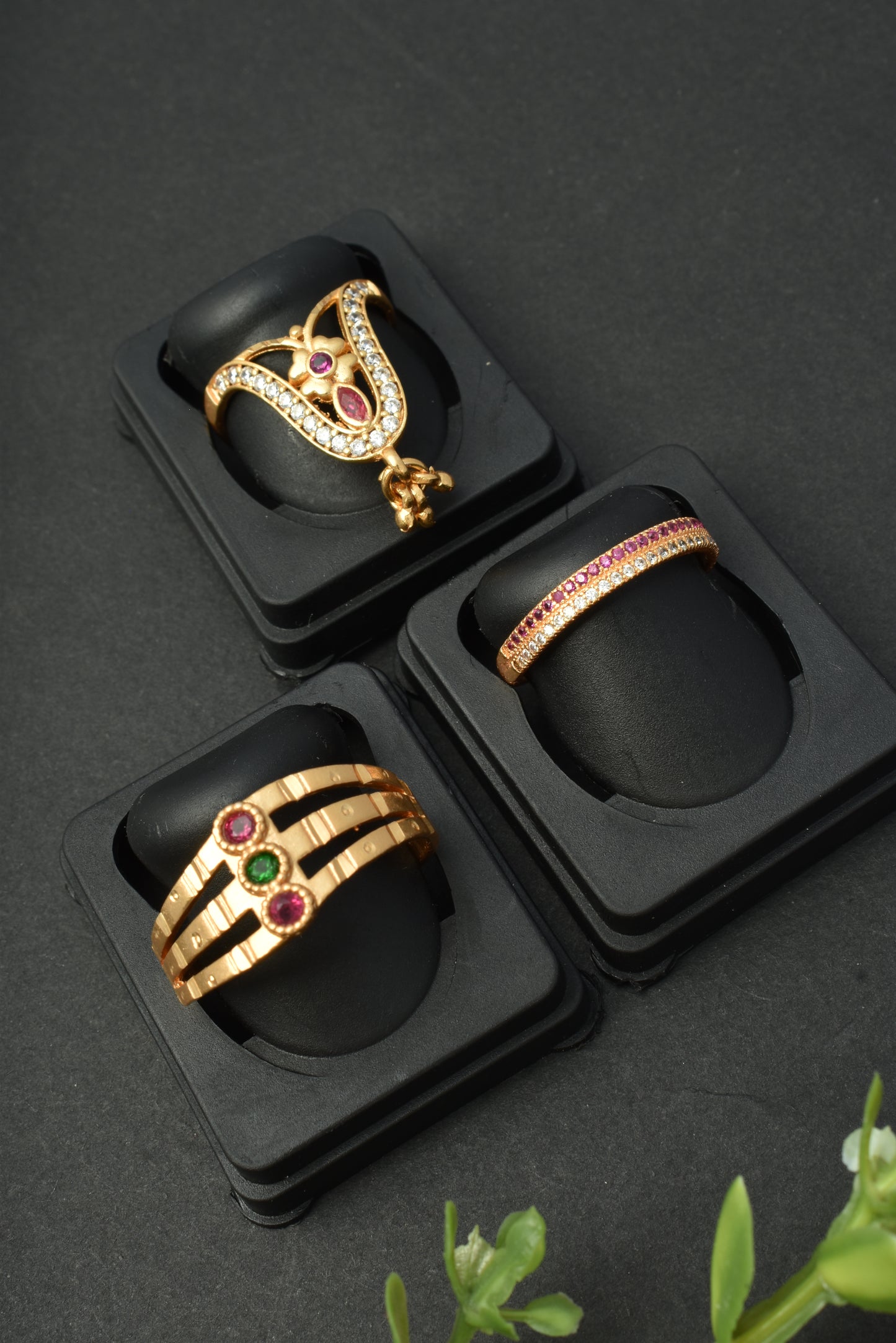 Women's Traditional Ethnic Combo of 3 Statement Ring