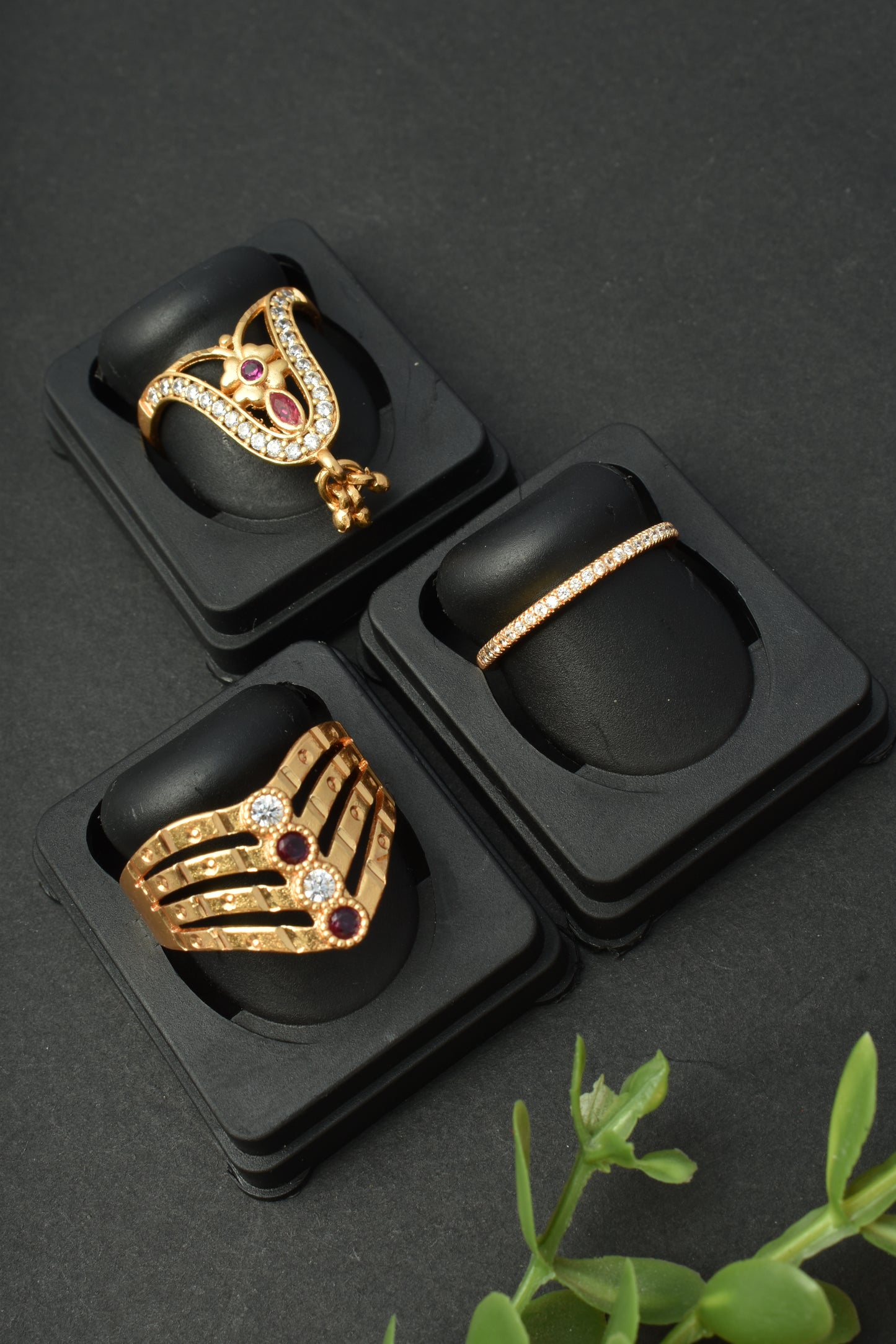 Women's Traditional Ethnic Combo of 3 Statement Ring