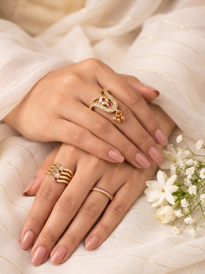 Women's Traditional Ethnic Combo of 3 Statement Ring