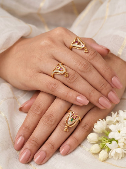 Women's Traditional Ethnic Combo of 3 Statement Ring