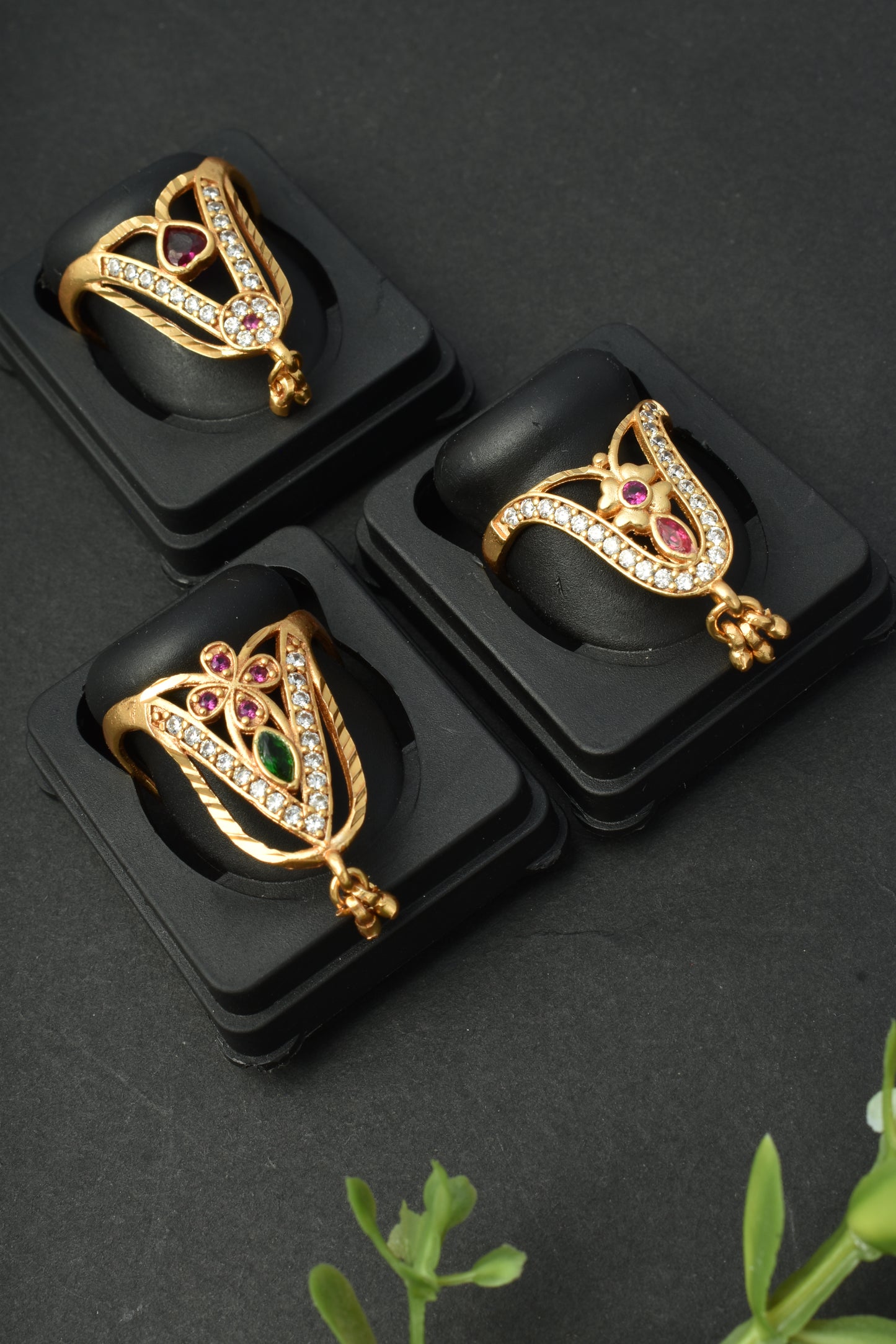 Women's Traditional Ethnic Combo of 3 Statement Ring