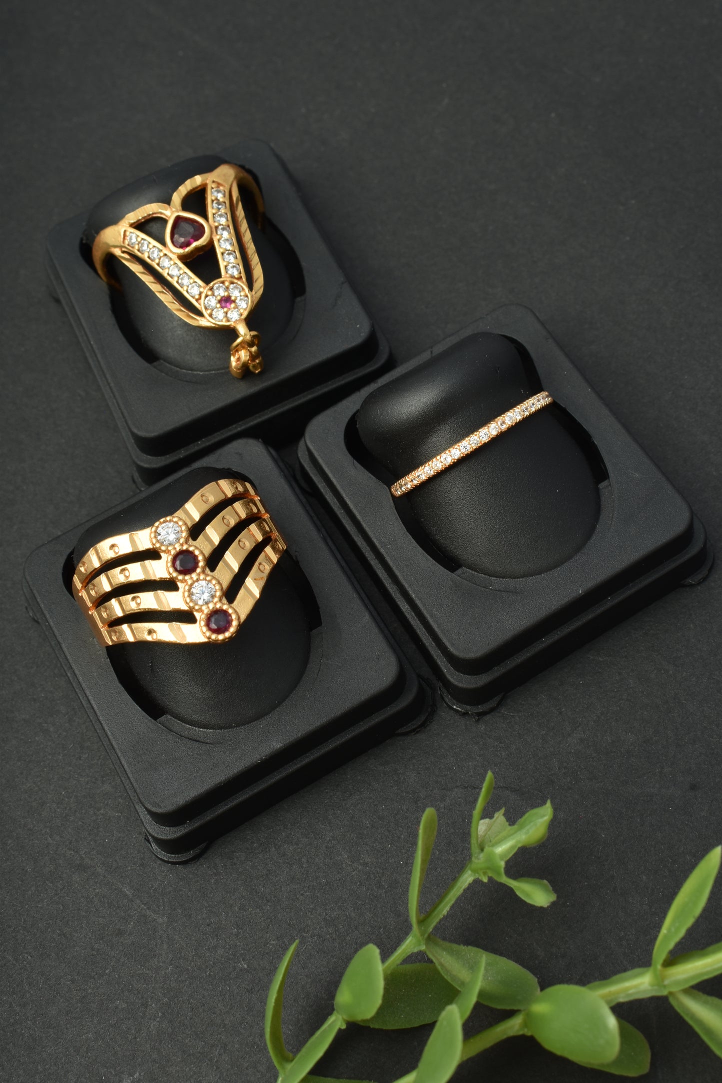 Women's Traditional Ethnic Combo of 3 Statement Ring