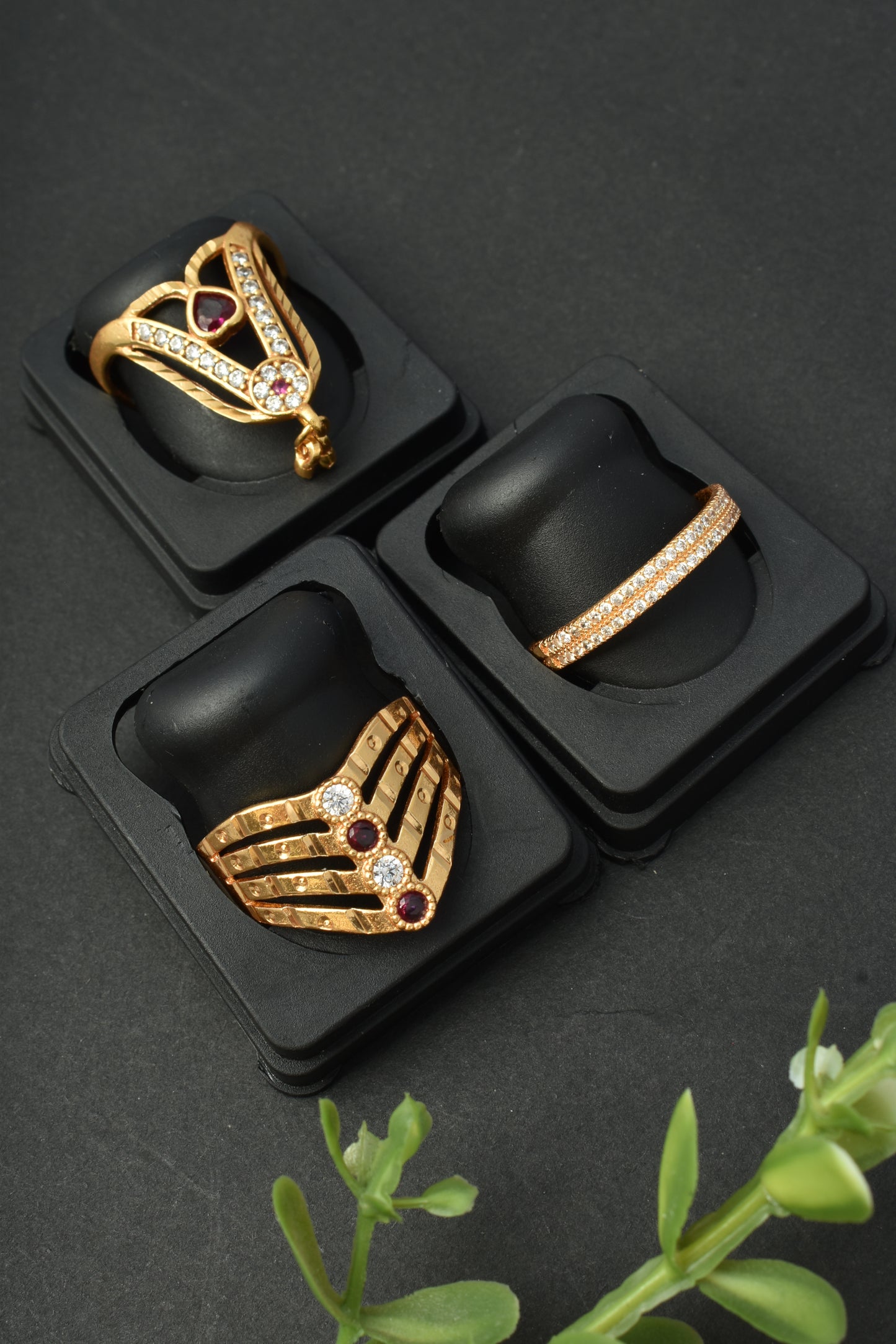 Women's Traditional Ethnic Combo of 3 Statement Ring