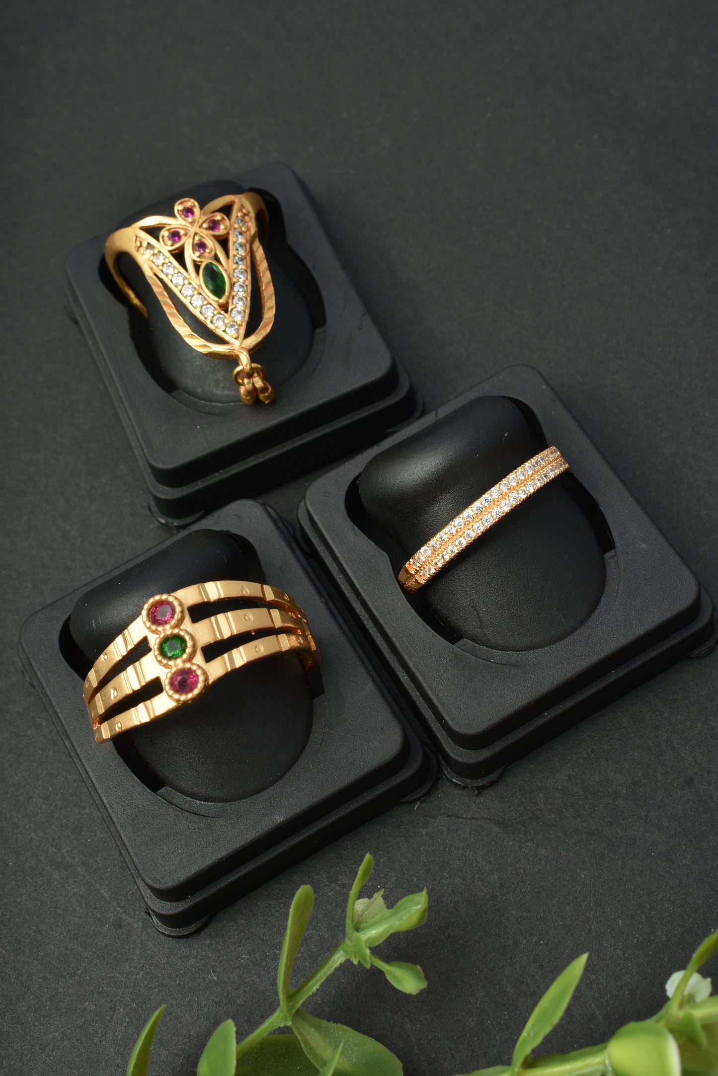 Women's Traditional Ethnic Combo of 3 Statement Ring