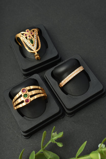 Women's Traditional Ethnic Combo of 3 Statement Ring