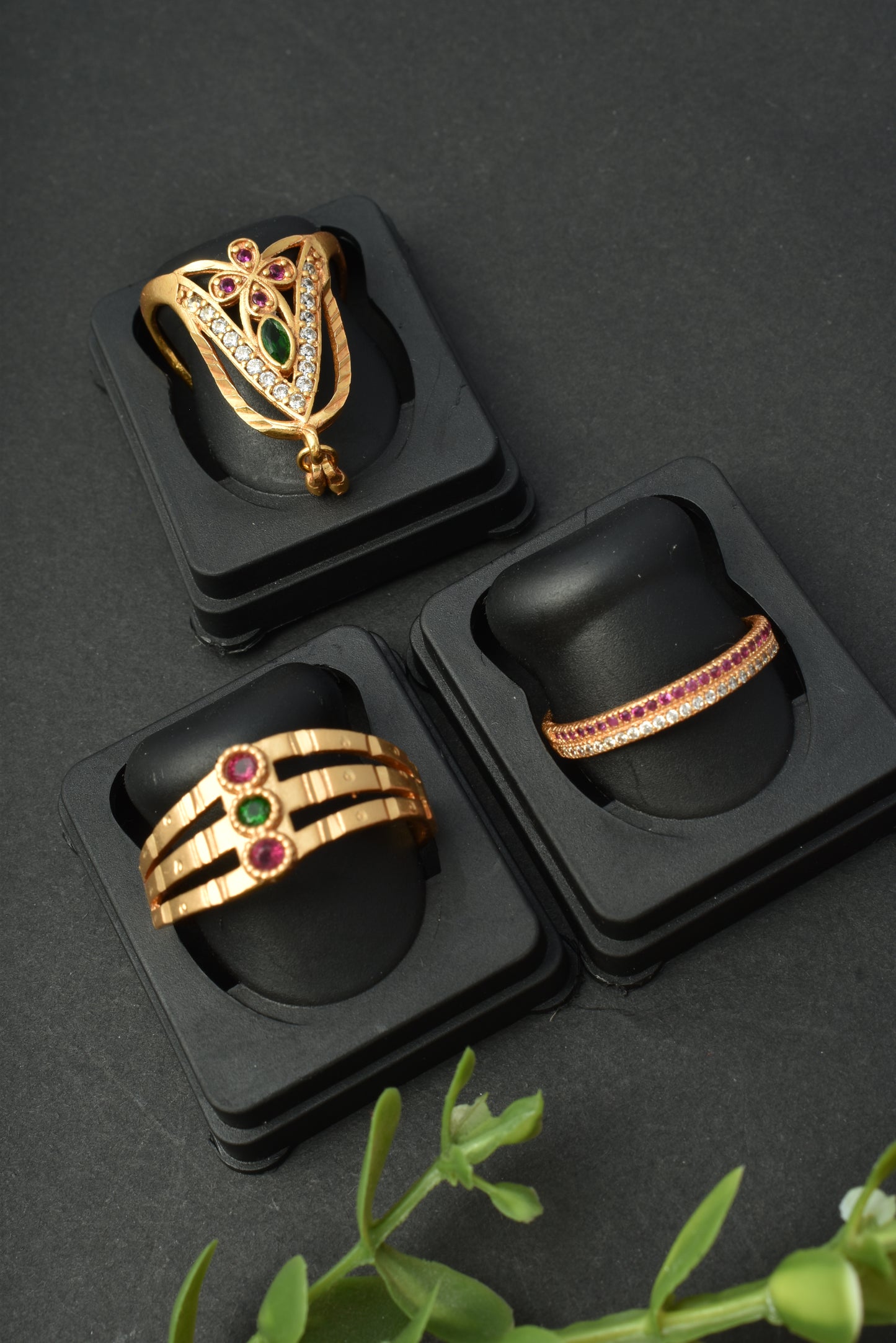 Women's Traditional Ethnic Combo of 3 Statement Ring