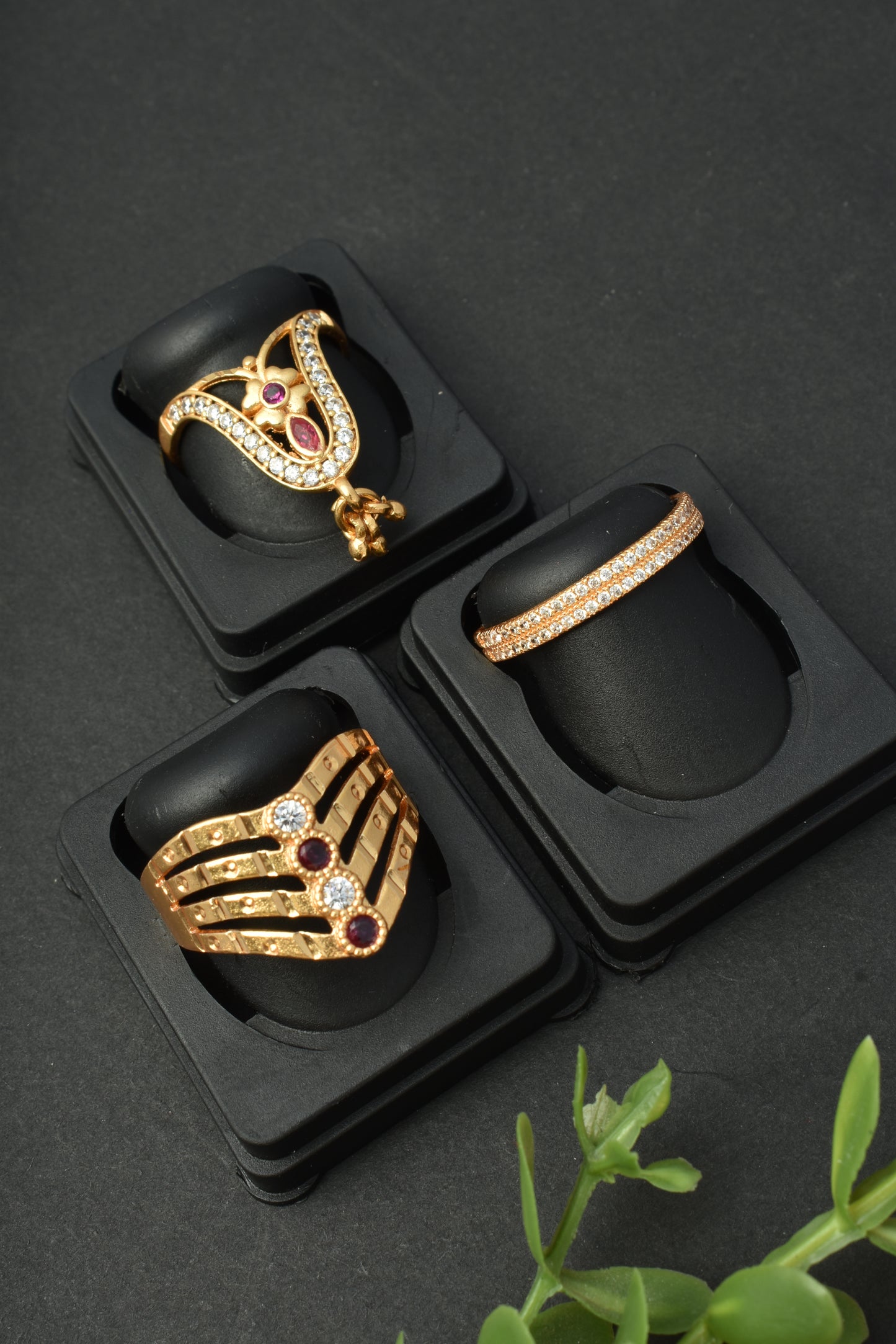 Women's Traditional Ethnic Combo of 3 Statement Ring