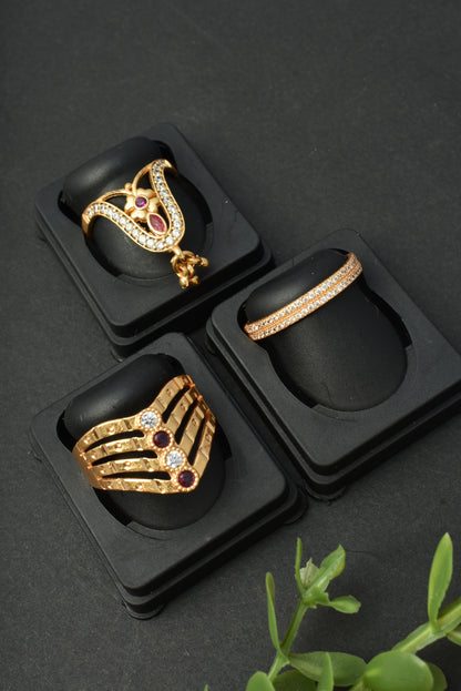 Women's Traditional Ethnic Combo of 3 Statement Ring