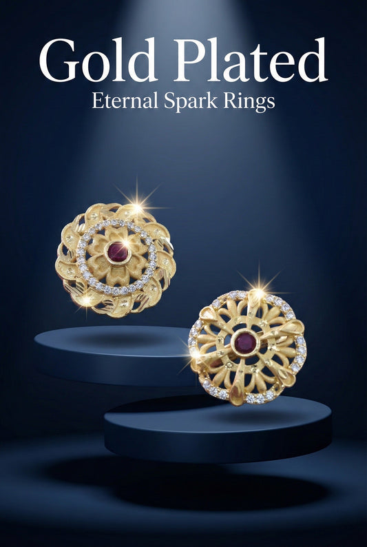 Combo set of 2-Elegant Floral AD Studded Adjustable Ring for Women