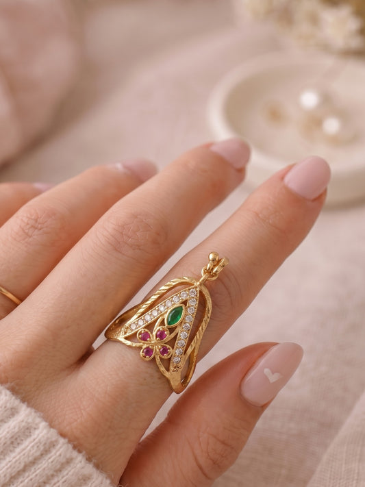 Women's Ethnic Statement Ring for Festive, Wedding