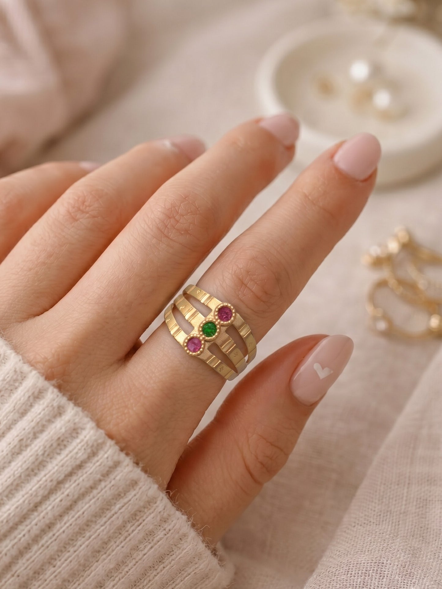 Women's Ethnic Statement Ring for Festive, Wedding