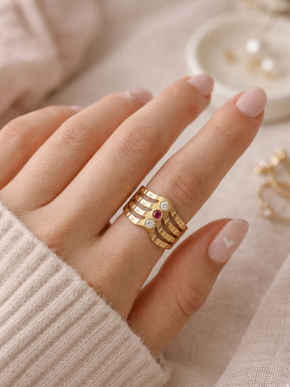 Women's Ethnic Statement Ring for Festive, Wedding