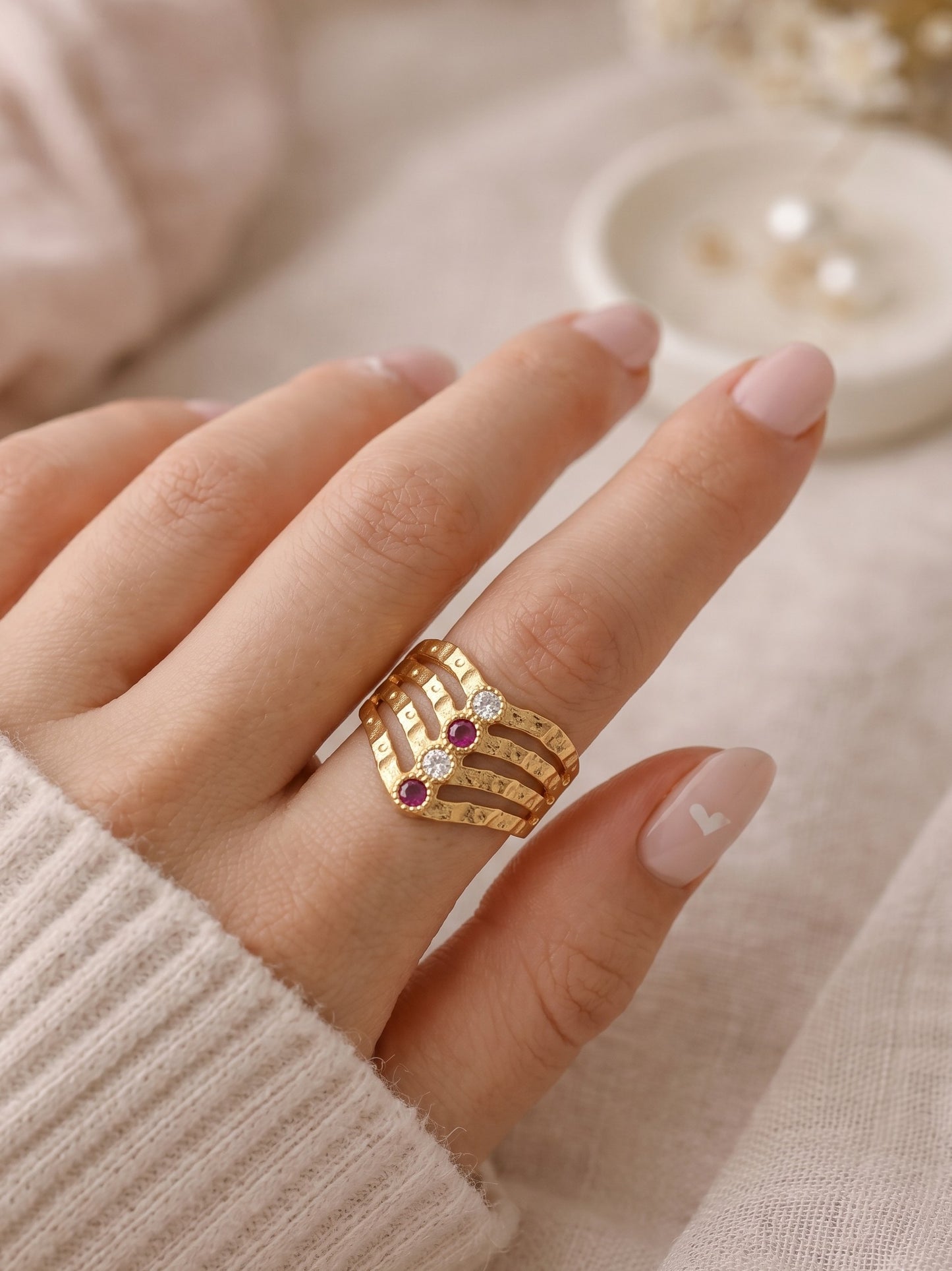 Women's Ethnic Statement Ring for Festive, Wedding