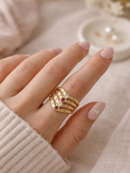 Women's Ethnic Statement Ring for Festive, Wedding