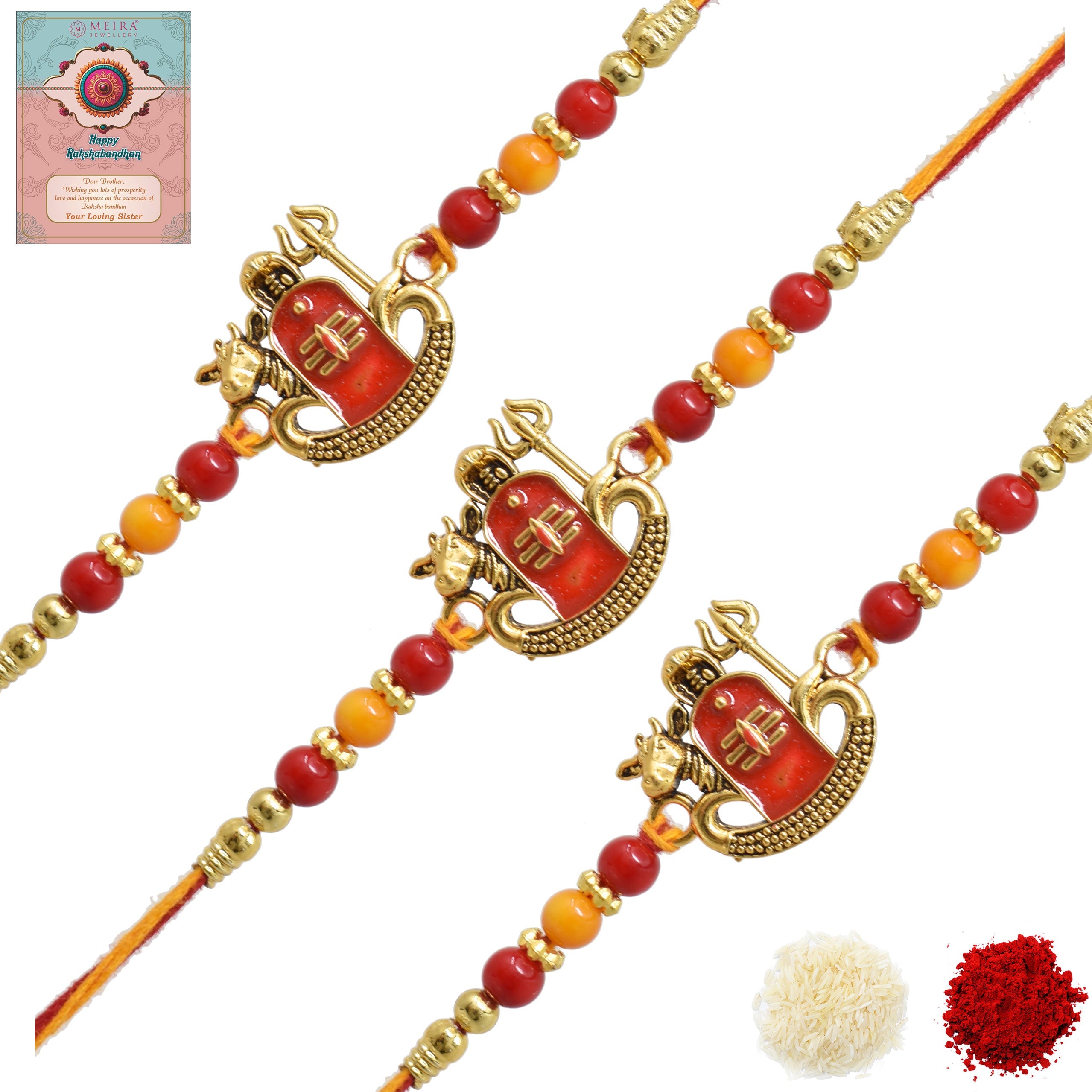 Religious Designer OM Namah Shivay With Nandi Aesthtic Rakhis Divine ...
