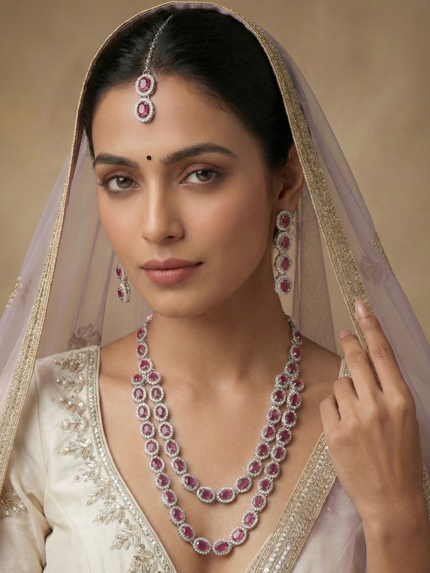 Necklace,american diamond set,ad set,silver set