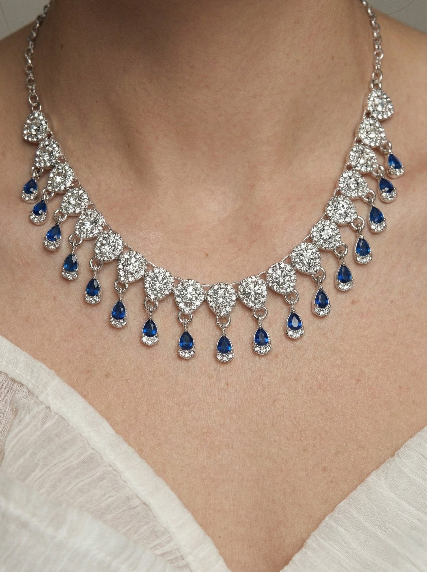 Necklace,american diamond set,ad set,silver set