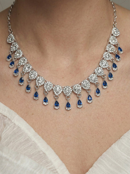 Necklace,american diamond set,ad set,silver set