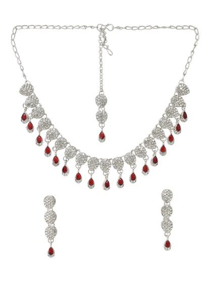 Necklace,american diamond set,ad set,silver set