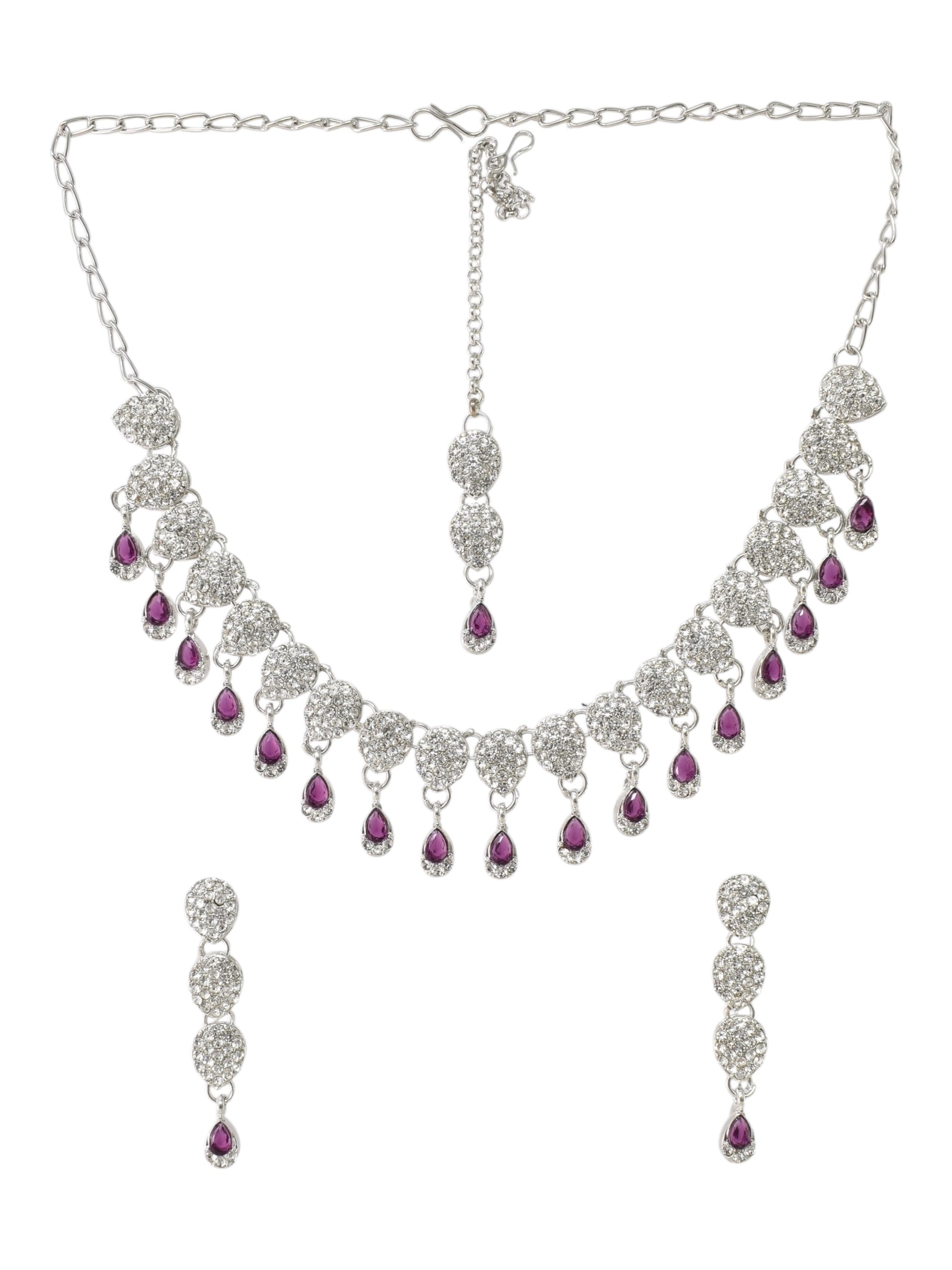 Necklace,american diamond set,ad set,silver set