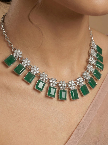 Necklace,american diamond set,ad set,silver set