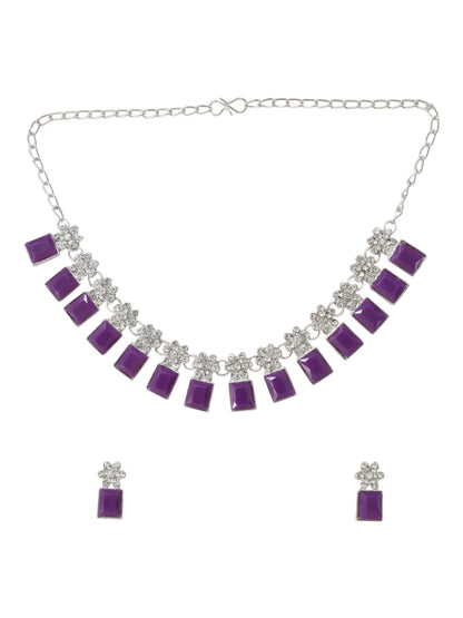 Necklace,american diamond set,ad set,silver set