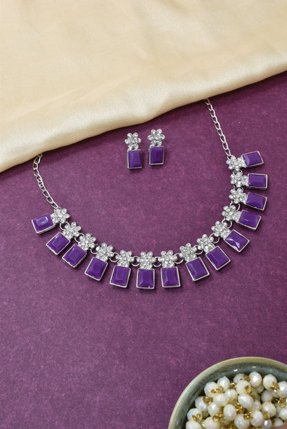 Necklace,american diamond set,ad set,silver set