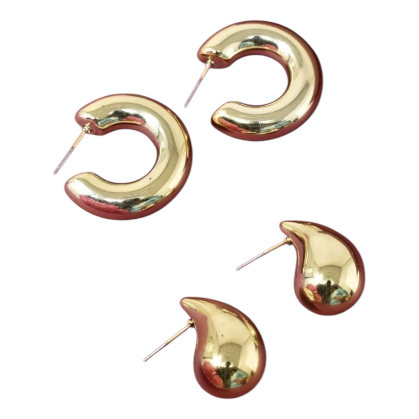 Trendy earring women,Combo earring,golden trending earrings, Pack of 2 Korean Teardrops and hoops earrings studs for women n girls,Korean earring combo,Hoop earrings,drop earrings,tiny earrings,minimlist earrings,celestial higgie earrings for girls n women,gift ideas Korean Jewelery