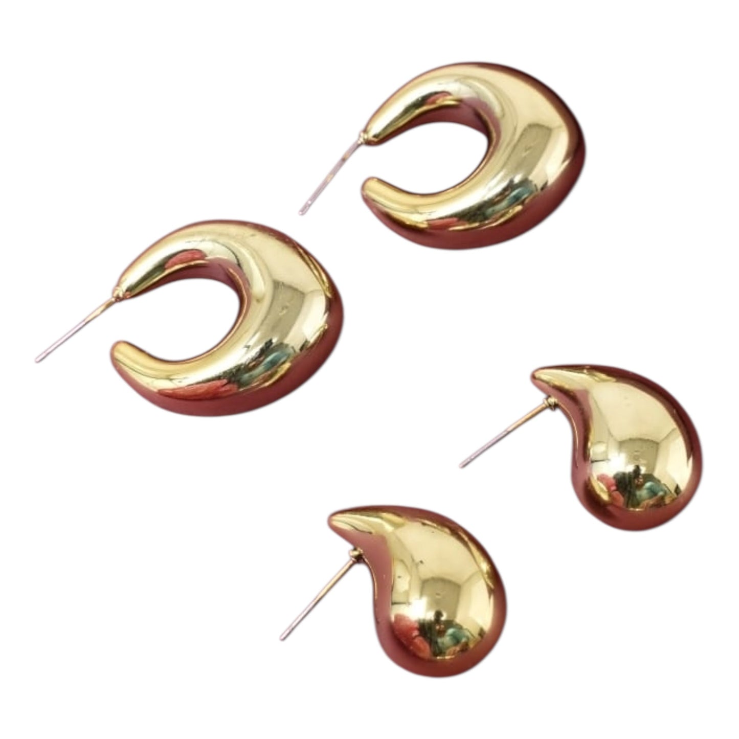 Trendy earring women,Combo earring,golden trending earrings, Pack of 2 Korean Teardrops and hoops earrings studs for women n girls,Korean earring combo,Hoop earrings,drop earrings,tiny earrings,minimlist earrings,celestial higgie earrings for girls n women,gift ideas Korean Jewelery