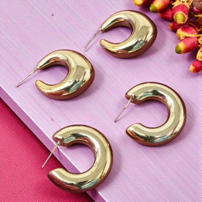Anti Tarnish Stud Korean Gold plated Minimal Tear Drop Pack of 2  earrings