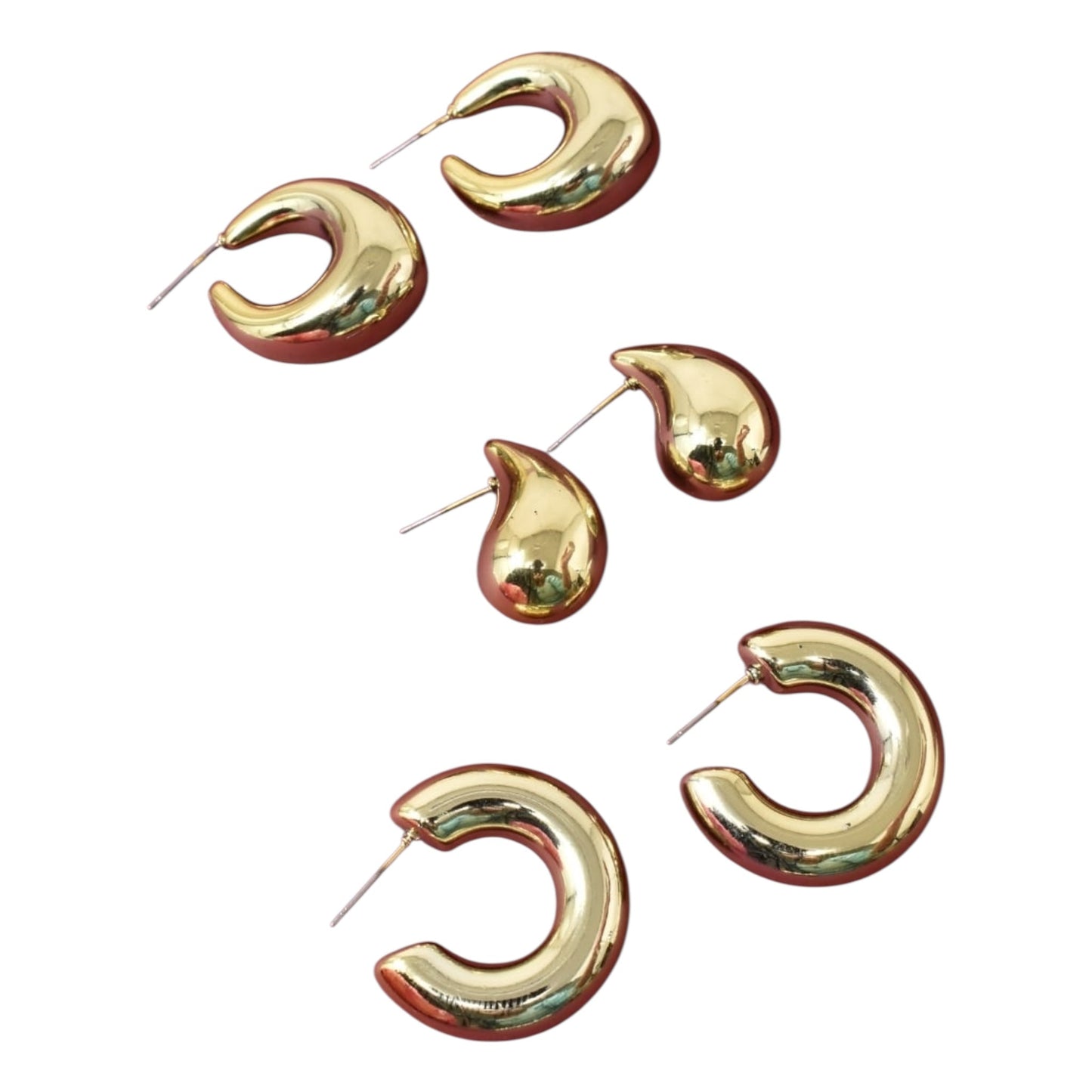 Trendy earring women,Combo earring,golden trending earrings, Pack of 2 Korean Teardrops and hoops earrings studs for women n girls,Korean earring combo,Hoop earrings,drop earrings,tiny earrings,minimlist earrings,celestial higgie earrings for girls n women,gift ideas Korean Jewelery