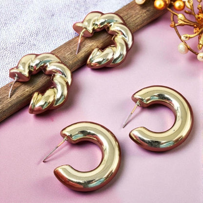 Anti Tarnish Stud Korean Gold plated Minimal Tear Drop Pack of 2  earrings