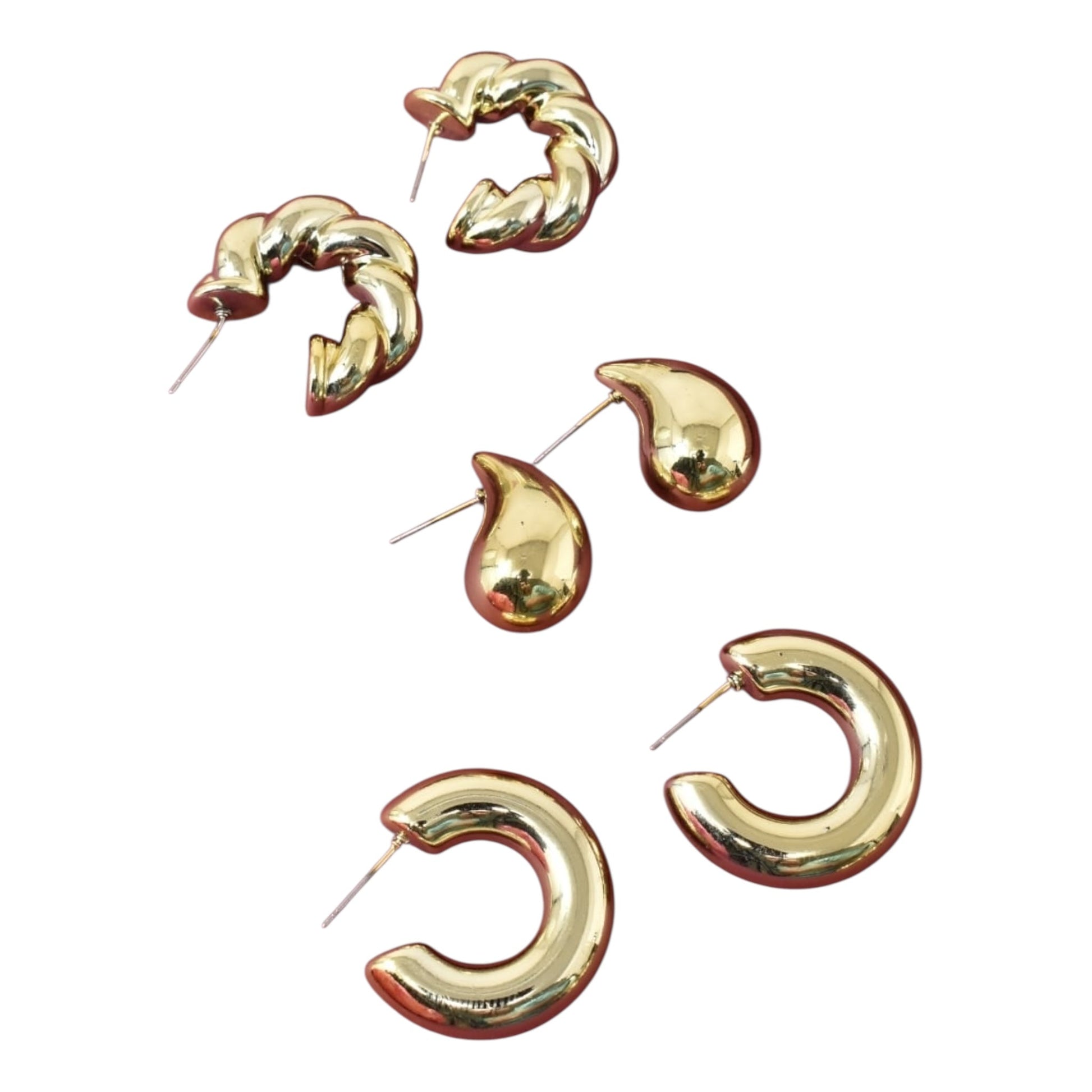 Trendy earring women,Combo earring,golden trending earrings, Pack of 2 Korean Teardrops and hoops earrings studs for women n girls,Korean earring combo,Hoop earrings,drop earrings,tiny earrings,minimlist earrings,celestial higgie earrings for girls n women,gift ideas Korean Jewelery