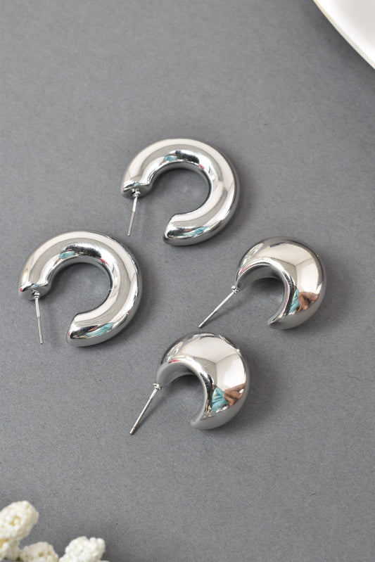 Anti Tarnish Stud  Silver Plated Korean Minimal Tear Drop Pack of 2  earrings