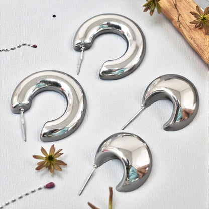 Anti Tarnish Stud  Silver Plated Korean Minimal Tear Drop Pack of 2  earrings