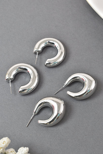 Anti Tarnish Stud  Silver Plated Korean Minimal Tear Drop Pack of 2  earrings