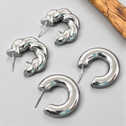 Anti Tarnish Stud  Silver Plated Korean Minimal Tear Drop Pack of 2  earrings