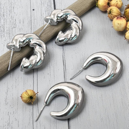 Anti Tarnish Stud  Silver Plated Korean Minimal Tear Drop Pack of 2  earrings