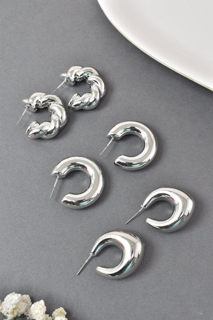 Anti Tarnish Stud Korean Minimal Tear Drop Pack of 3 earrings