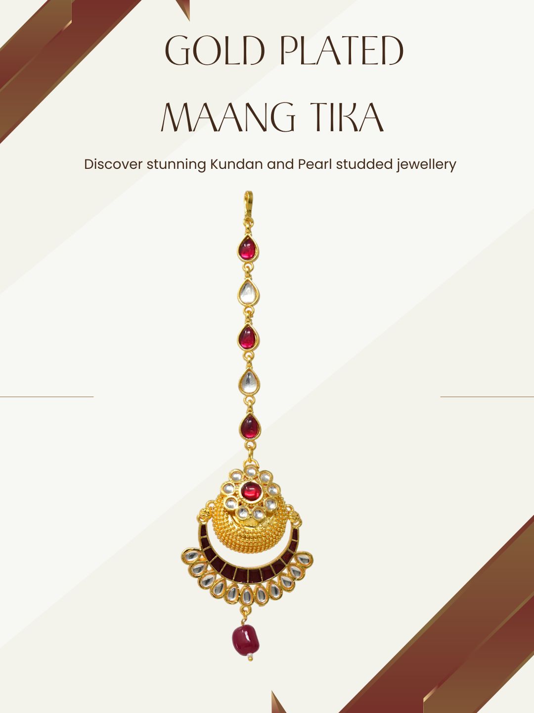 Green Pearl Chain Maang Tika