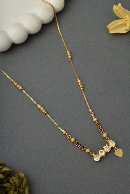 Gold-Toned Stone Studded Mangalsutra with Matching Earrings Combo Set