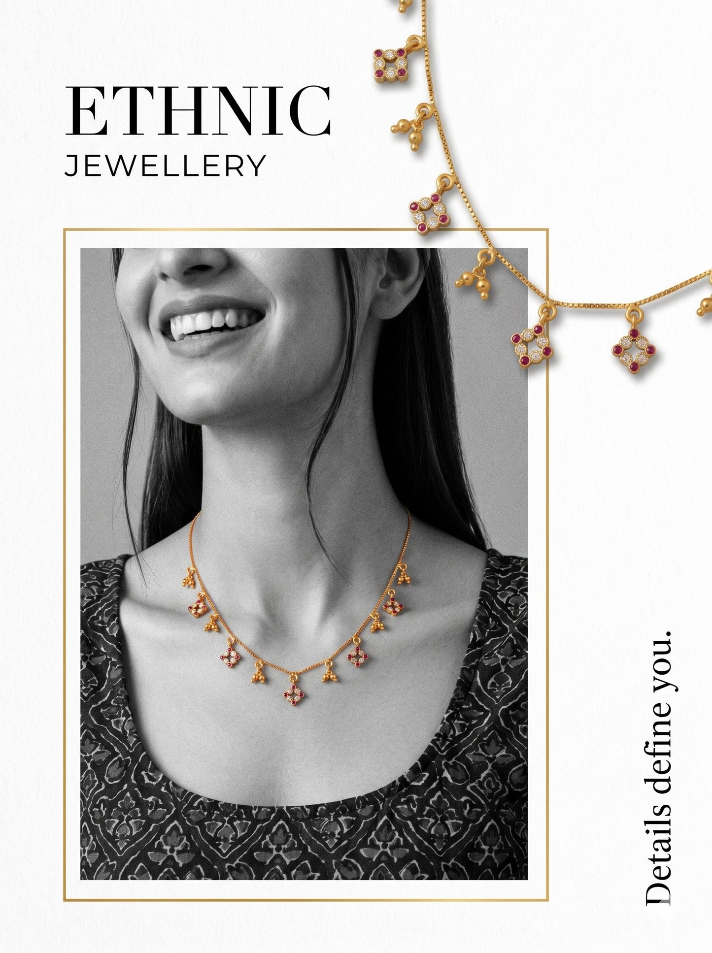 Ethnic Gold-Toned Tanmaniya Necklace for Women