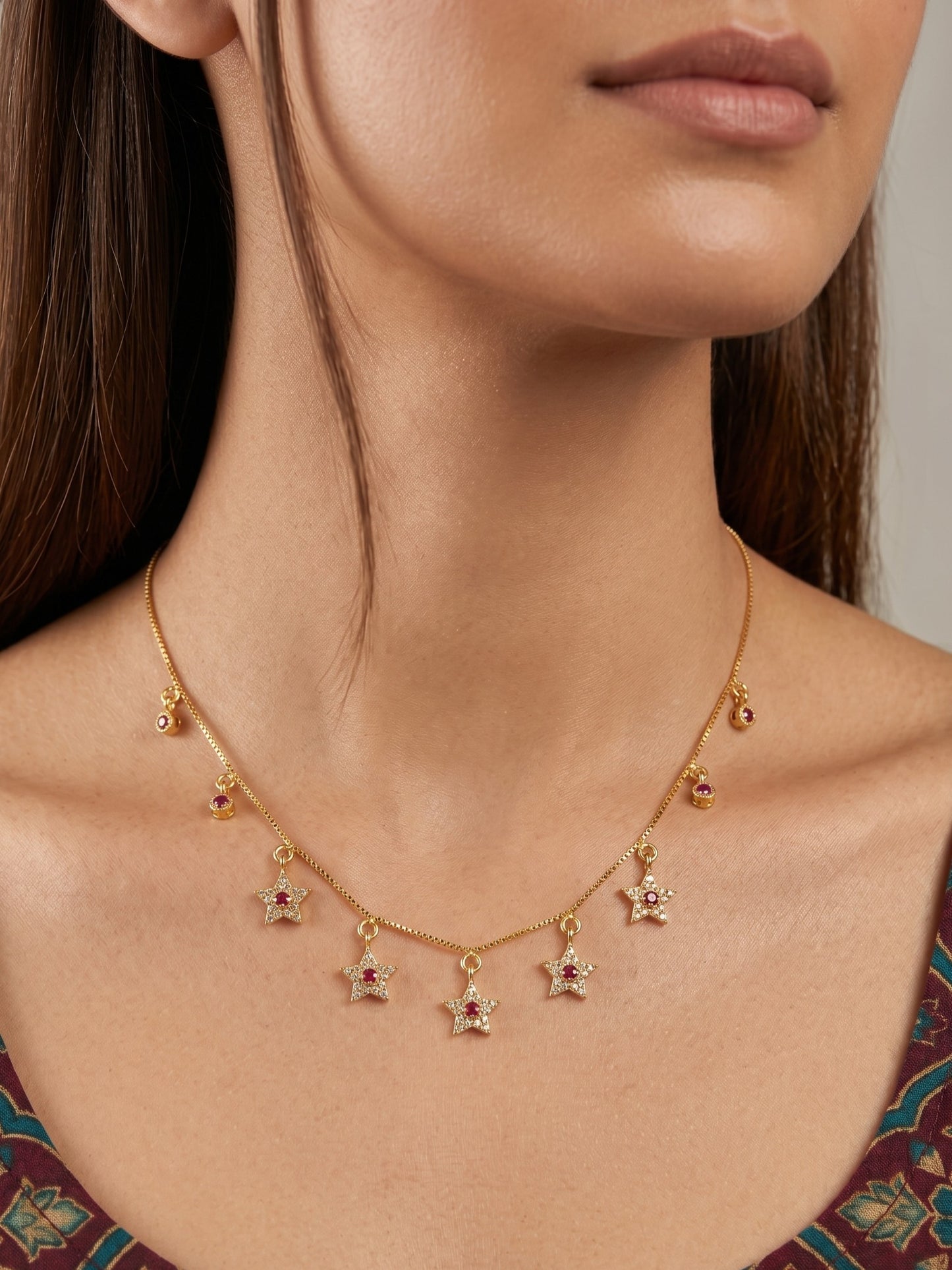 Ethnic Gold-Toned Tanmaniya Necklace for Women